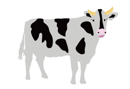 2021丑年のウシのイラスト年賀状素材